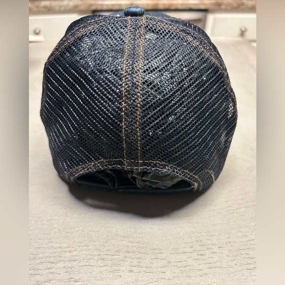 John Deere Denim Trucker Hat Mesh Snapback "Mark of Quality" Logo Baseball Cap - Picture 10 of 12